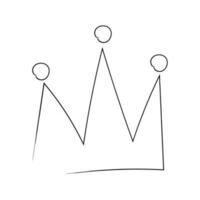 Royal crown, queen or princess diaden, tiara head, King in doodle style, hand drawn line isolated on white background. Vector illustration