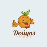 cute orange character logo. character logo inspiration. vector