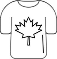 Maple Leaf Print on T-Shirt Icon. vector