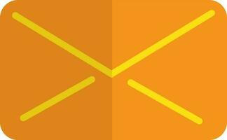 Orange color of new mail envelope icon with half shadow. vector