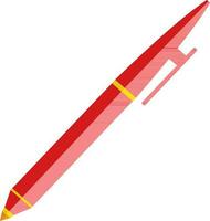 Red pen icon with half shadow for education in illustration. vector