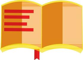 Illustration of color open book icon with half shadow for education concept. vector
