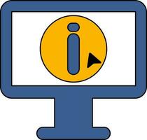 Vector illustration of Cursor Arrow with Info Button in Monitor Screen.