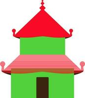 Chinese temple icon for pray concept in isolated. vector