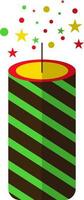 Firecracker icon in colorful style with star in half shadow. vector