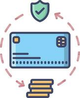 Money Security Apply Transaction from Payment Card icon. vector