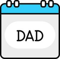Dad Text on Calendar icon in flat style. vector