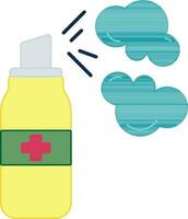 Sanitizer Bottle icon in yellow and green color. vector