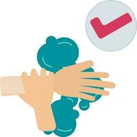 Hand Wash Step of Wrist Rubbing Hand icon for Apply. vector
