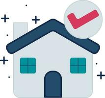 Check Home Cleaning Service icon in blue color. vector