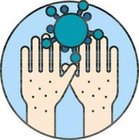 Vector Illustration of Virus in Hands.
