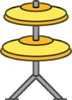 Hi-Hat Cymbals icon in yellow and grey color. vector