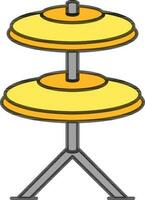 Hi-Hat Cymbals icon in yellow and grey color. vector