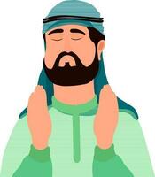 Illustration of praying islamic man. vector