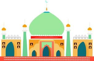 Flat illustration of colorful Mosque. vector