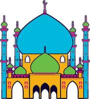 plano ilustración de vistoso mezquita. vector