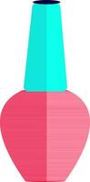 Illustration of nail polish icon in color with half shadow. vector
