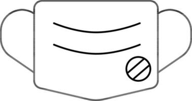protector máscara icono o símbolo en negro línea Arte. vector