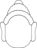 Gautama Buddha Face Icon in Line Art. vector