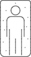 Black outline Virus Infection man in quarantine icon. vector