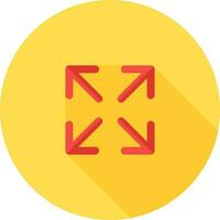 Expand icon in red and yellow color. vector