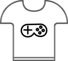 vídeo juego jugador camisa icono en negro describir. vector