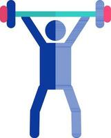 Weightlifting icon for olympic game in half shadow. vector