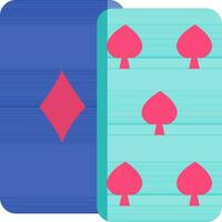 Color with half shadow of playing card icon for casino. vector