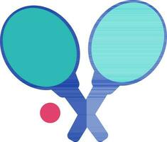 Pair of ping pong racket and ball for sport concept. vector