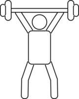 Weightlifting icon for olympic game in stroke. vector