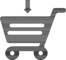 Shopping cart icon with downward arrow. vector