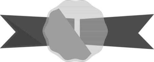 Black and gray blank badge or ribbon. vector