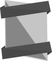 Gray and black blank tag or ribbon. vector