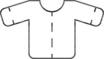 Stroke style of t-shirt icon in flat style. vector