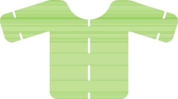 Green color of t-shirt icon in flat style. vector