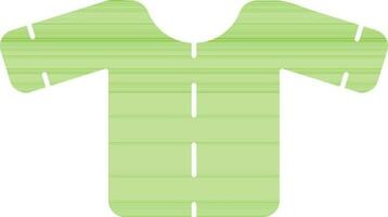 Green color of t-shirt icon in flat style. vector