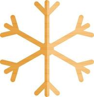 Orange color of snowflake in spinner concept with out line. vector