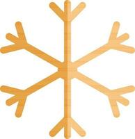 Orange color of snowflake in spinner concept with out line. vector