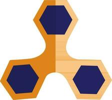 Hexagon shape of three arms in spinner toy in illustration. vector