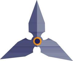 Three pointed arms in spinner toy in blue color with half shadow. vector