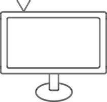 Line-art illustration of a Television. vector