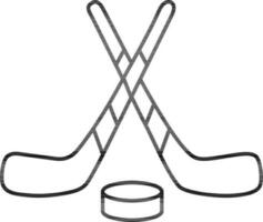 Ice Hockey Stick or Puck. vector