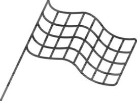 Flat line art illustration of Racing Flag. vector