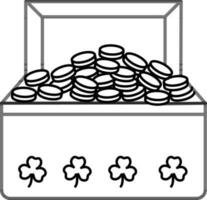 Treasure Chest full of coins. vector