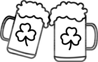 Flat illustration of Beer Mugs. vector