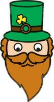 Illustration of funny Leprechaun Face. vector