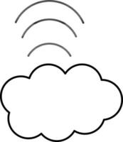 Cloud wifi connection web sign or symbol. vector