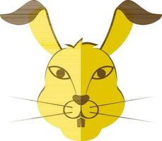 Rabbit head icon for chinese zodiac in half shadow. vector