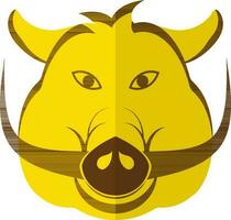 Pig face icon in chinese zodiac sign in half shadow. vector