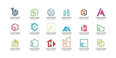 Set of business logo design collection with creative idea vector